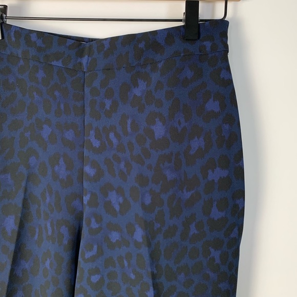 NWOT KATE SPADE Leopard Print Ankle Pant BlackBlue - Picture 2 of 7